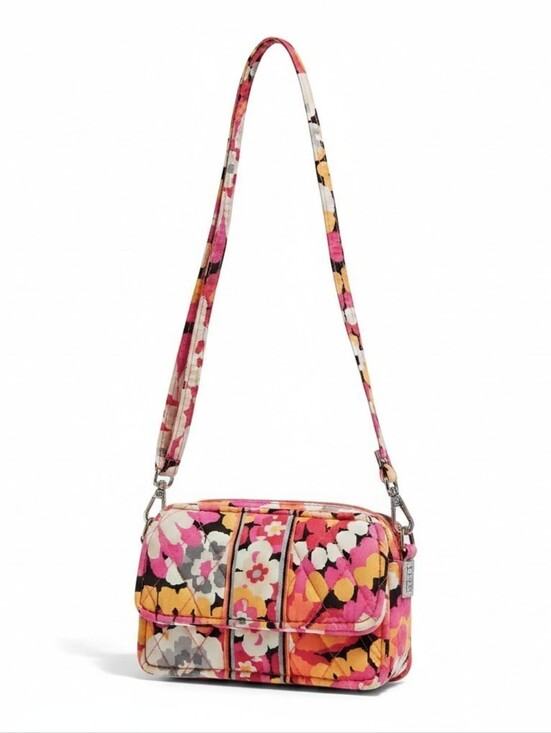 Vera Bradley Handbags - Vera Bradley Floral Quilted Mini Crossbody Bag Pink Orange